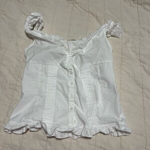 PacSun White Ruffle Blouse